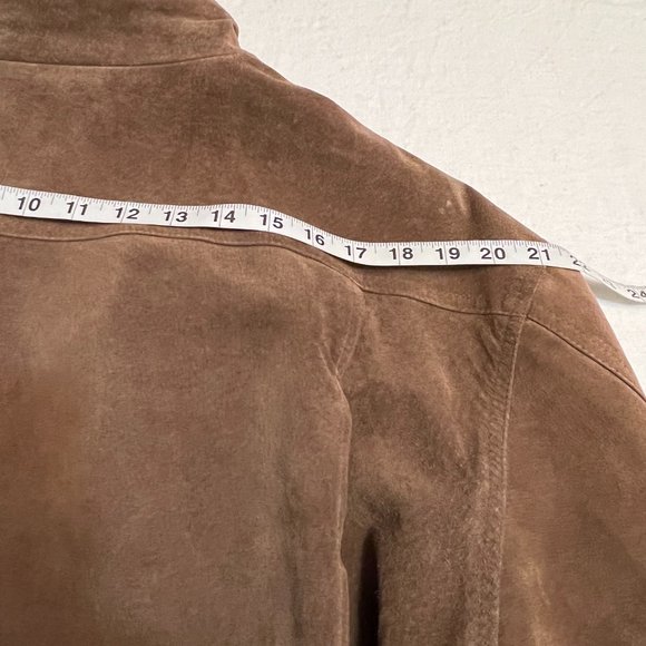 Boston Traders Men's Suede Bomber Jacket Brown Full Zipper Size L - Picture 9 of 10